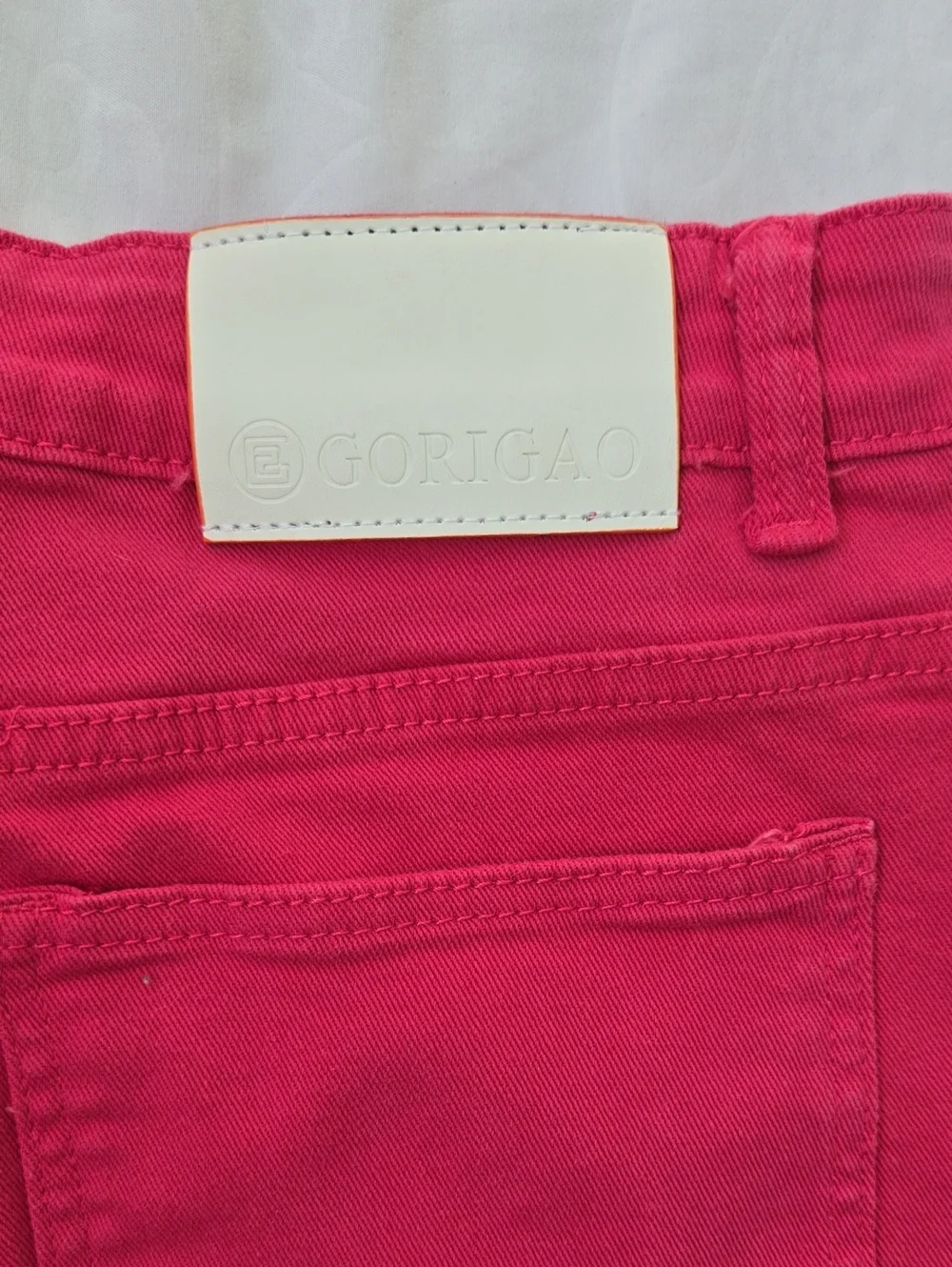 Men's Jeans Hot Pink With A Pattern On Front&Back, Fringe. Very Summery Pants. - Picture 9 of 9